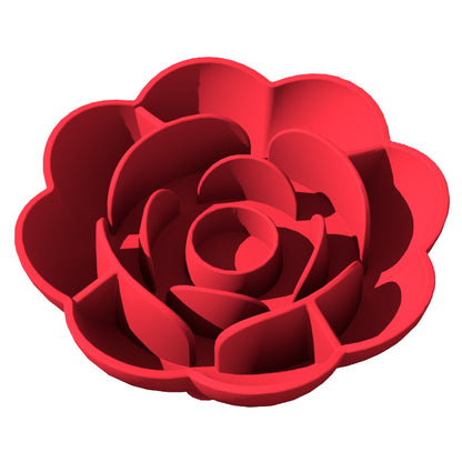 Non-slip Slow Feeding Silicone Dog Food Bowl Easy To Clean Pets dealsniper-net Red Rose