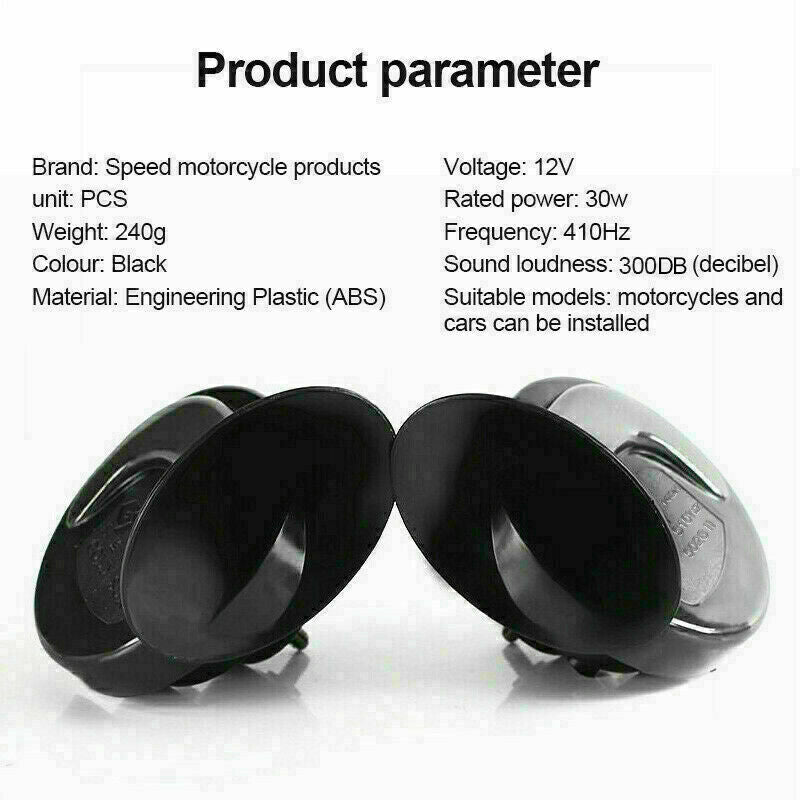 2PC 12V 300DB Super Loud Train Air Horn Waterproof Motorcycle Car Truck SUV Boat Vehicle dealsniper-net