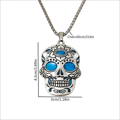 Halloween Luminous Skull Necklace With Day Of The Dead Jewelry dealsniper-net