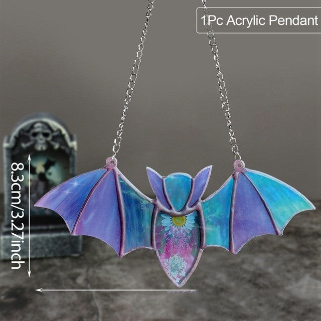 Halloween Decoration Hanging Acrylic Bat Pendant Holidays DealSniper.net 5 Style 12X6.5X0.4cm