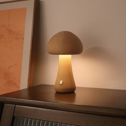 INS Wooden Cute Mushroom LED Night Light Home Decor dealsniper-net A Beech 2.4W