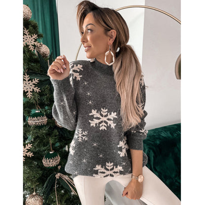 Fall Winter Women's Christmas Sweater Knitted Fluffy Streetwear Women dealsniper-net Gray L