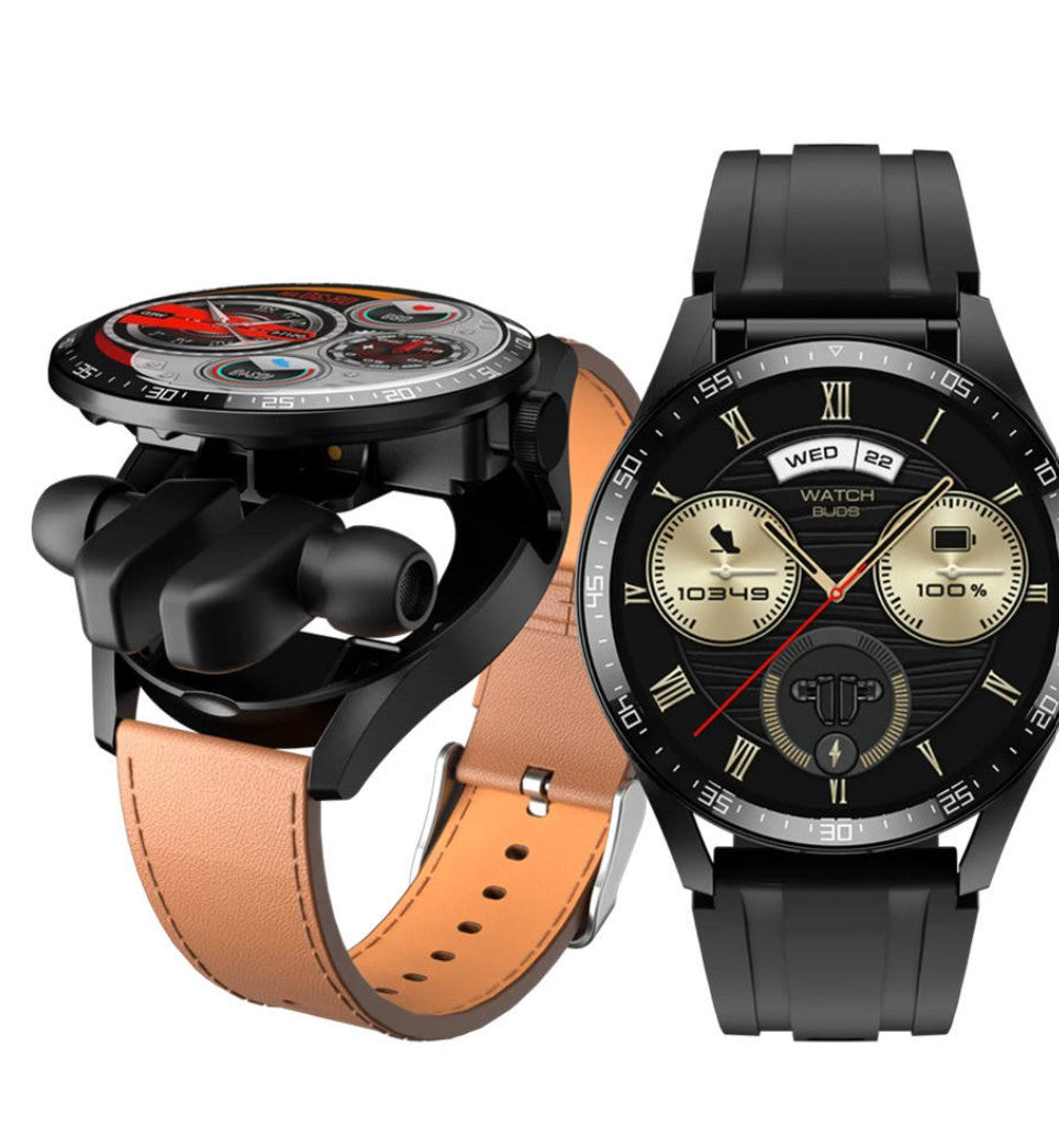 2 In 1 HI-FI Wireless Earphones Men Smart Watch Jewelry Gym From House Watch with Earbuds