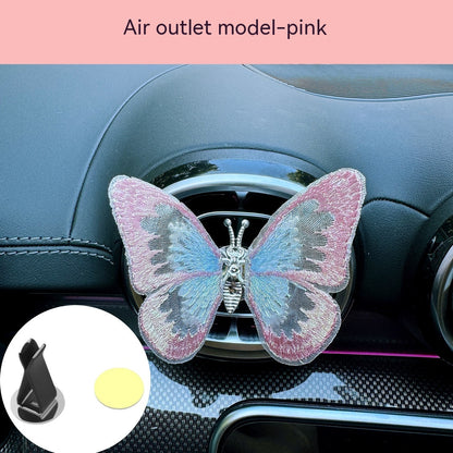 Moving Embroidery Butterfly Center Console Air Outlet
