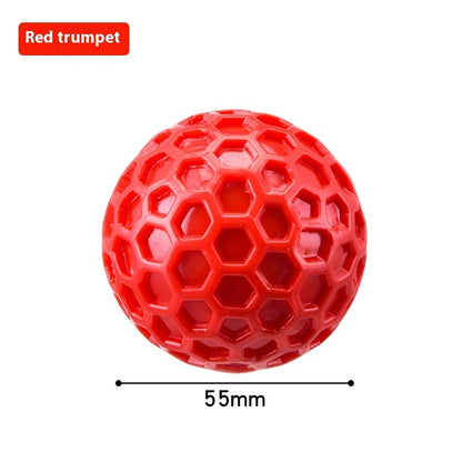 Dog Vocalization Bite-resistant Molar Relieving Stuffy Toy Ball Pets dealsniper-net Red Small Size 55mm