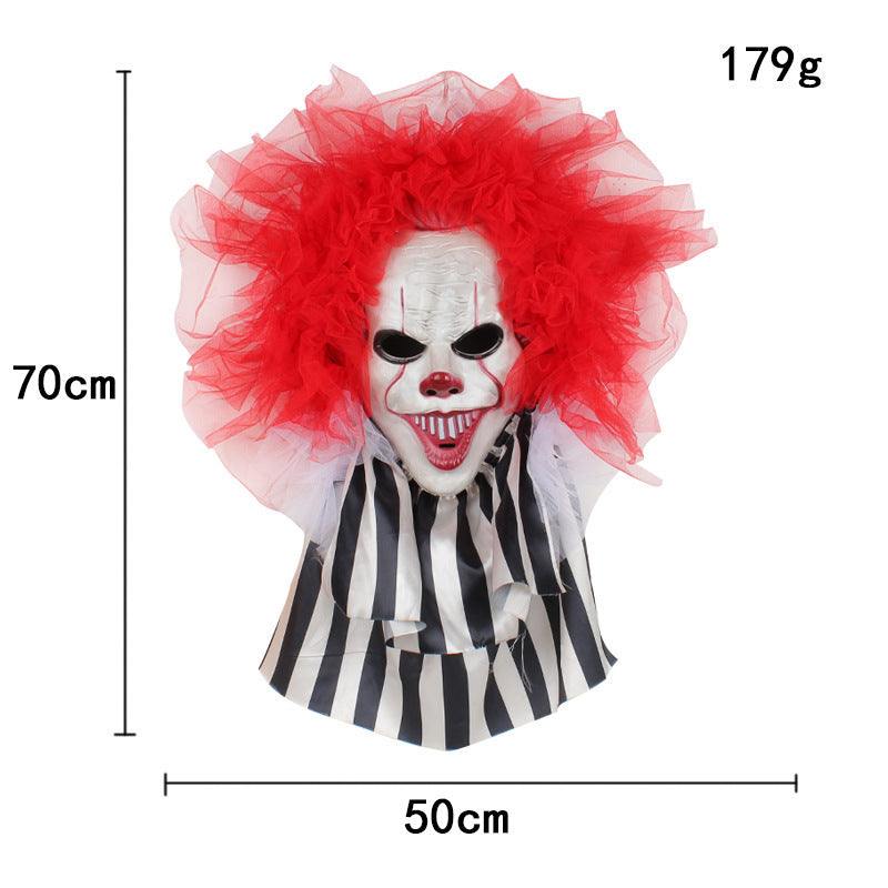 Halloween Horror Clown Wreath Door Hanging Wreath Decoration Holidays DealSniper.net Red Clown Garland