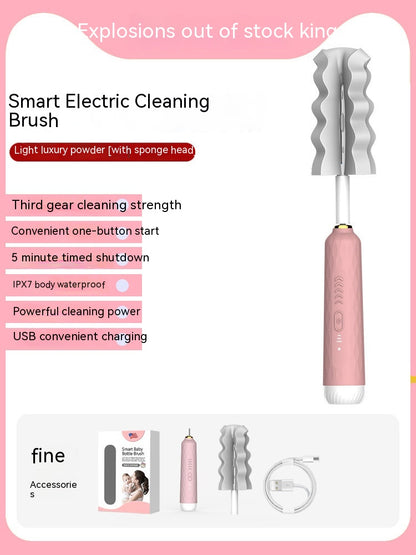 Electric Baby Bottle Brush Sponge Cup Kitchen dealsniper-net Pink Basic Style