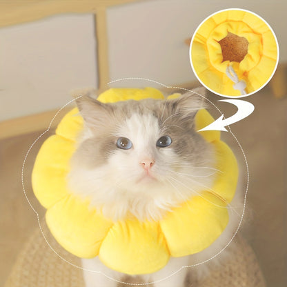 Cat Small Dog Recovery Collar, Cute Sunflower Neck Cone Pets Gym From House