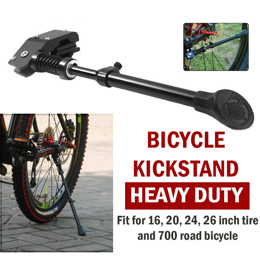 Road Bike Mountain Bicycle Adjustable Metal Bike Side Kickstand Black Vehicle dealsniper-net