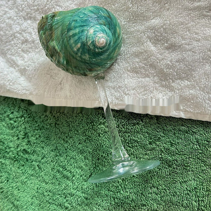 Ins Handmade Shell Conch Wine Glass Aromatherapy Dish Kitchen DealSniper.net Transparent Bottom Green