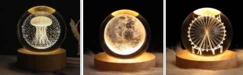 Luminous Starry Sky And Planets Moon Moon Crystal Ball Night Lamp