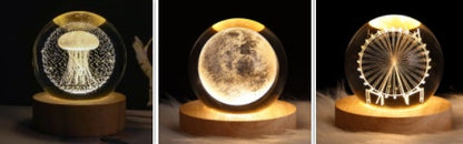 Luminous Starry Sky And Planets Moon Moon Crystal Ball Night Lamp