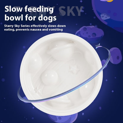 Planet Shape Slow Feeding Bowl Non-slip Anti-tumble Pets dealsniper-net