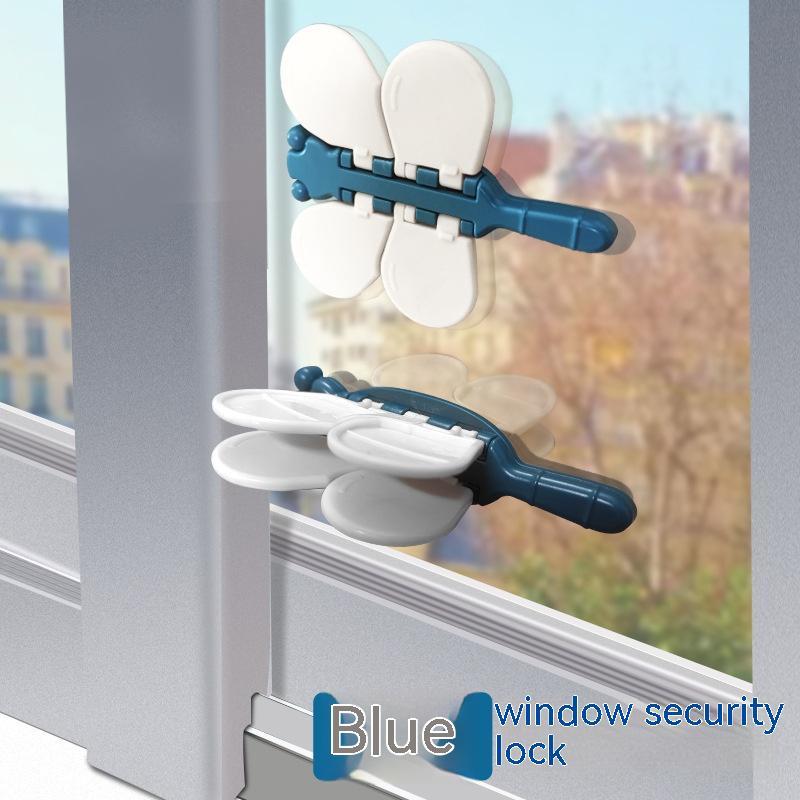 Children's Safety Protection Window Lock Punch-free Anti-pinching House DealSniper.net Window Security Lock Blue