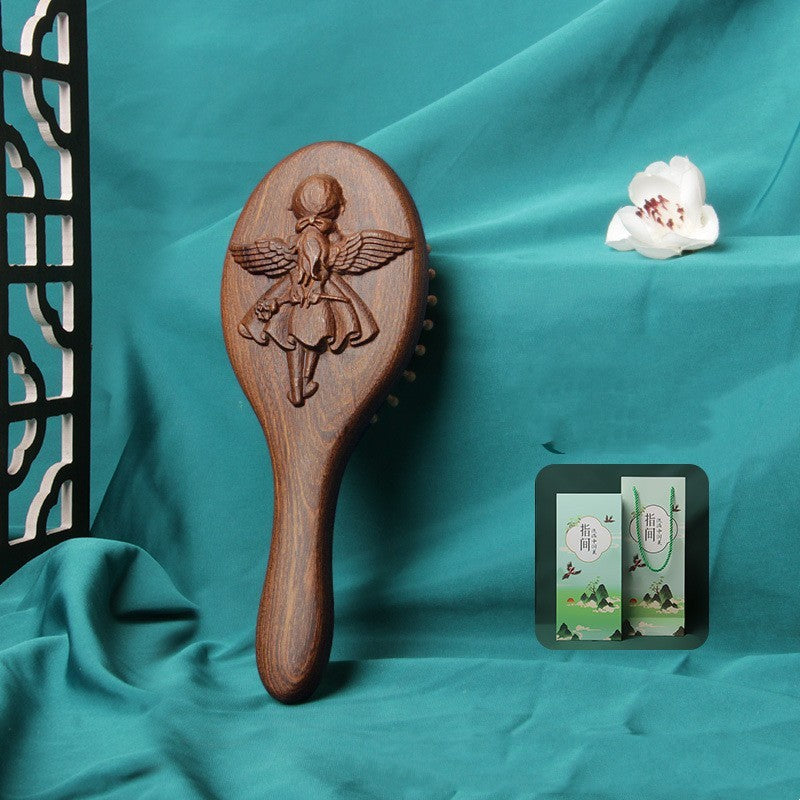 Airbag Massage Comb Large Wooden For Women Only Beauty DealSniper.net Little Angel