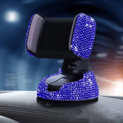 Multifunctional Air Outlet Diamond-encrusted Car Phone Holder Vehicle dealsniper-net Blue