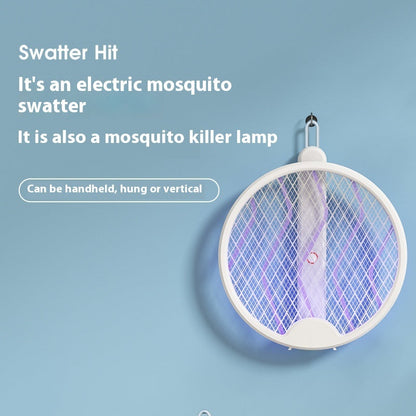 Folding Electric Mosquito Swatter USB Rechargeable Swatter Gadgets DealSniper.net White