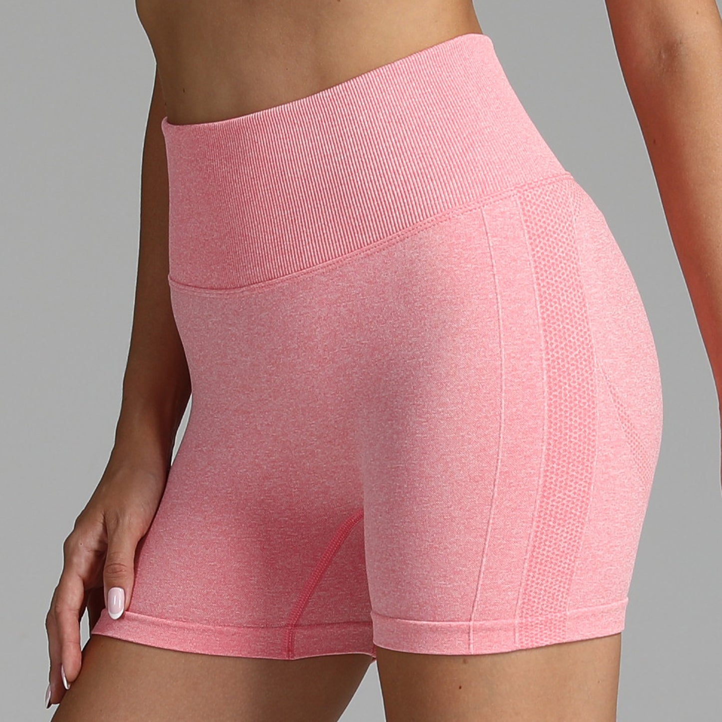 Seamless Yoga Shorts Women Solid Color High Waist Hip-lifting Women dealsniper-net Light Pink L