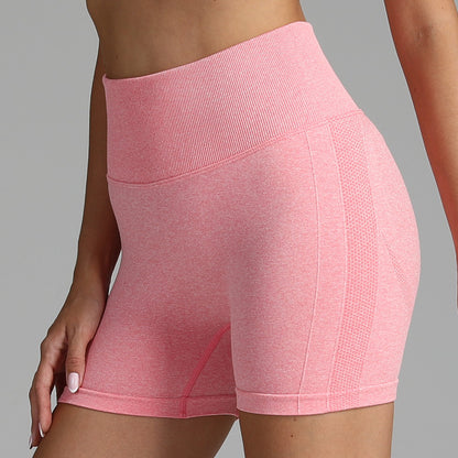 Seamless Yoga Shorts Women Solid Color High Waist Hip-lifting Women dealsniper-net Light Pink L