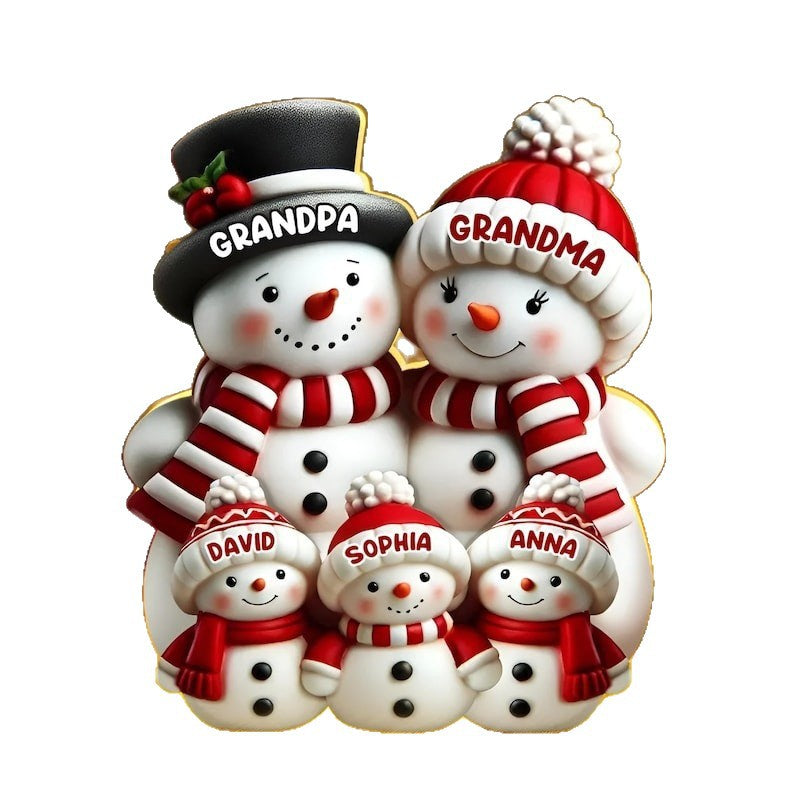Cute Snowman Family Acrylic Night Light Ai Recorder Gym From House