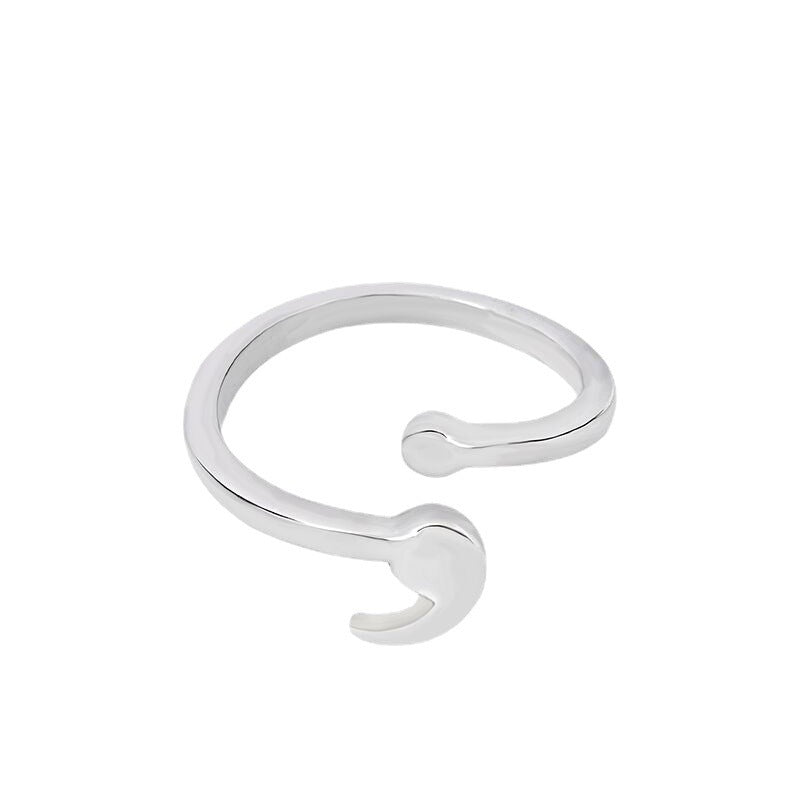 Simple Fashion Inspiration Ring Creative Semicolon Design Jewelry dealsniper-net