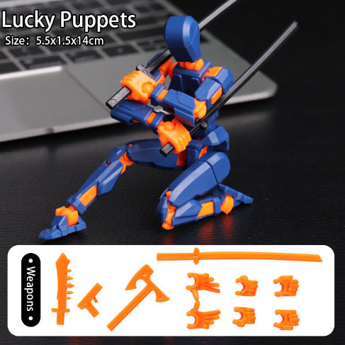 Multi-Jointed Movable Shapeshift Robot 2.0 3D Printed Kids dealsniper-net Blue Orange