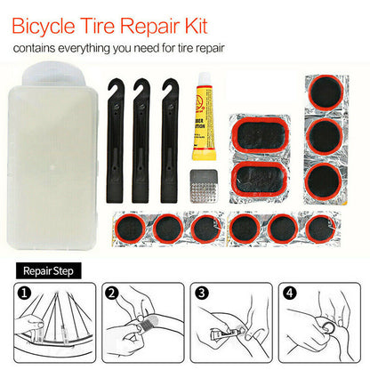 Bike Patch Kit Bicycle Tire Repair Inner Tube Fix Puncture Glue Patches Tool Set Vehicle dealsniper-net