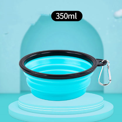 Pet Dog Silicone Folding Bowl Pets dealsniper-net Blue 350ml