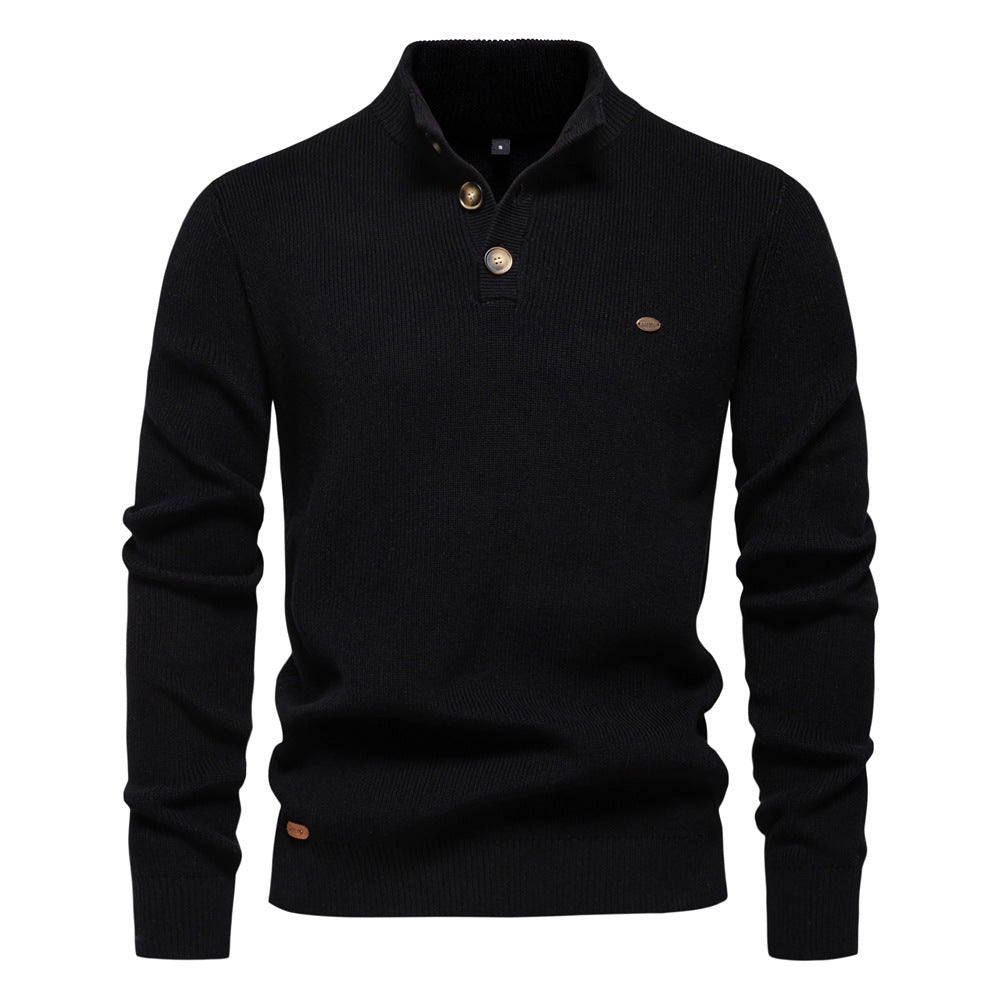 New Men's European Size Cross-Border Sweater, Long-Sleeve Men Gym From House SW833 Black L