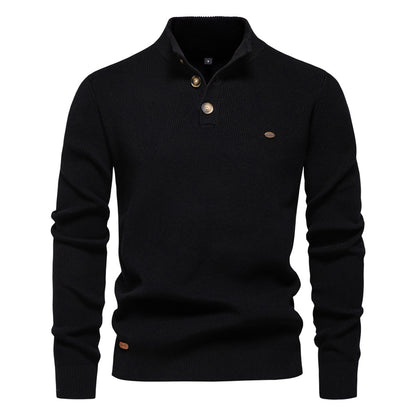 New Men's European Size Cross-Border Sweater, Long-Sleeve Men Gym From House SW833 Black L