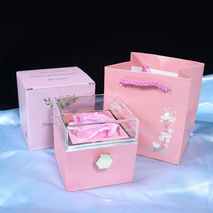 Rotating Soap Flower Rose Gift Box Creative Rotating Rose Jewelry