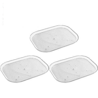 Transparent Condiment Square Rotatable Refrigerator Turntable Kitchen DealSniper.net Transparent Color Large Size 3PCS