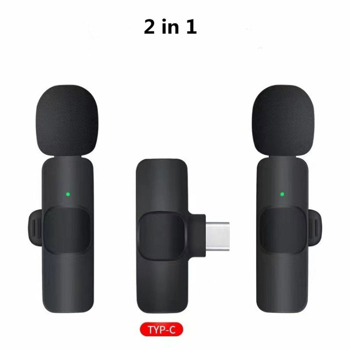 Lavalier Mini Microphone Wireless Audio Video Recording Electronics dealsniper-net 2in1 for Type C