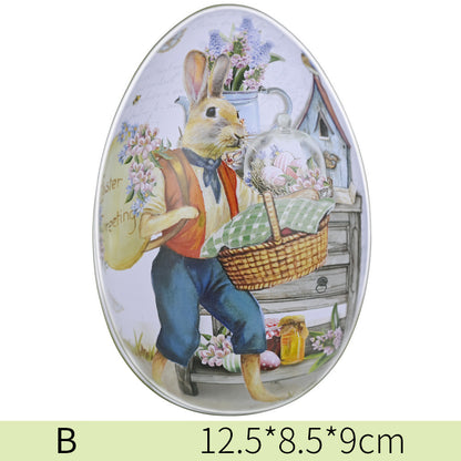 New Easter Decorative Tinplate Egg Creative Tin Box Kids Gym From House B Large