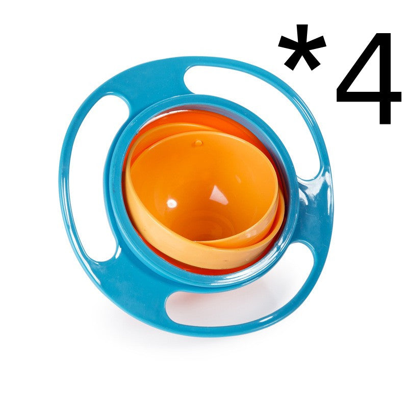 360 Rotate Universal Spill-proof Bowl Dishes kids toys DealSniper.net Blue 4pc