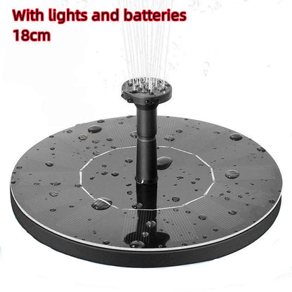 Solar Fountain Water Outdoor Garden Circular Floating Water Landscape Garden dealsniper-net Black 18cm Colorful Fountain