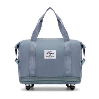 New Universal Wheel Travel Bag With Double-layer Dry And Wet Separation Fitness Yoga Shoulser Bags Sports Fitness Large Capacity Handbag Women Travel dealsniper-net Light Blue