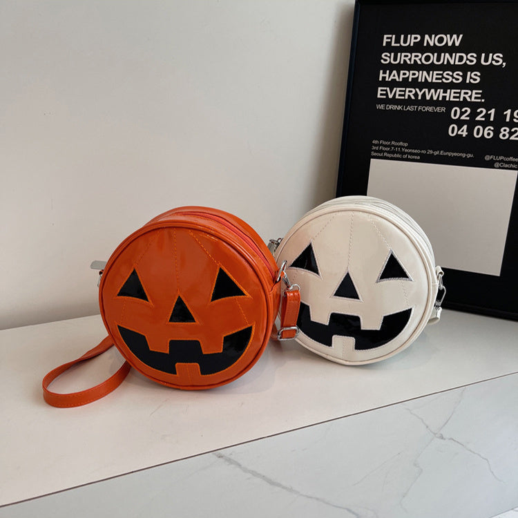 Halloween Pumpkin Small Round Bag Girls Funny Cute Shoulder Bag Women dealsniper-net