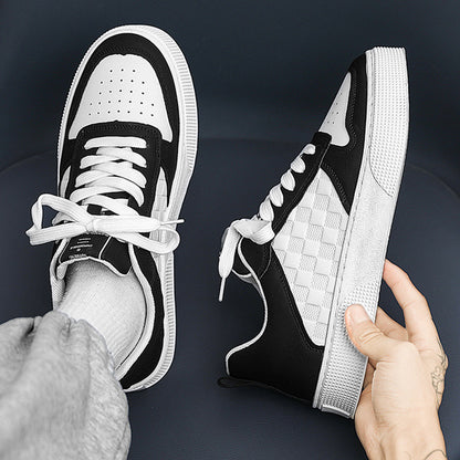Casual Lace-up Sneakers Men Fashion Breathable Plaid Flats Shoes Men DealSniper.net