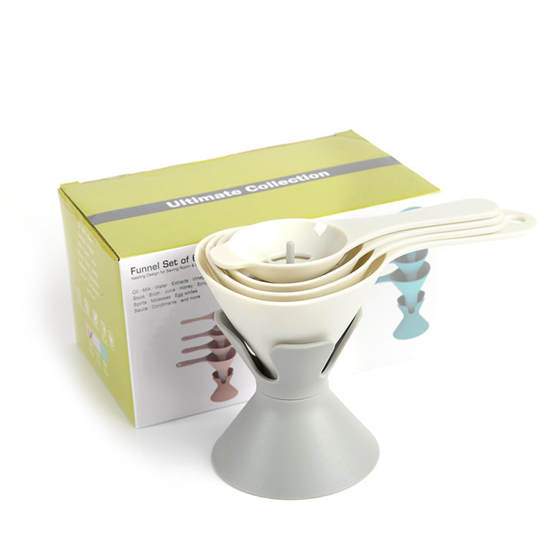 Plastic Funnel Six-in-one Multifunctional Set Kitchen DealSniper.net Nordic beige Including color box