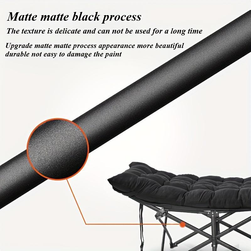 Black Heavy Duty Foldable Camp Cot With Storage Bag Outdoor DealSniper.net