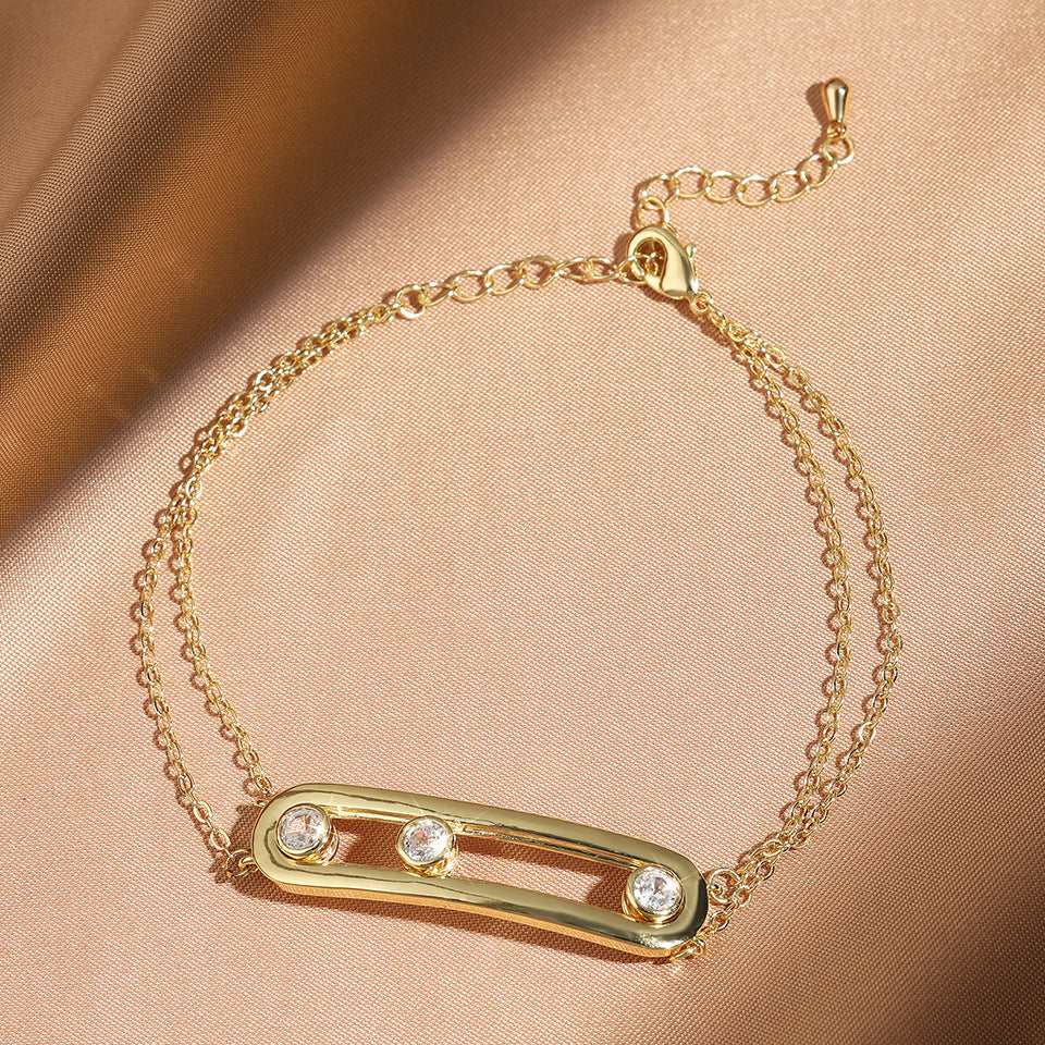 Cross-Border Classic Square-Shaped Light Luxury High-End Necklace Jewelry Gym From House Bp2182 bracelet gold