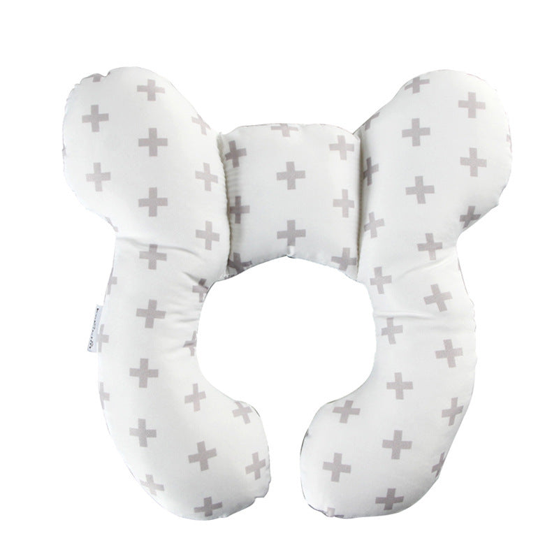 Infant Pillow Baby Bed U-Shaped Safety Seat Neck Guard Fixed Stereotyped Stroller Pillow Kids DealSniper.net Cross OPP