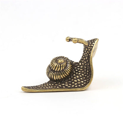 Brass Tea Pet Snail Decoration Pure Copper