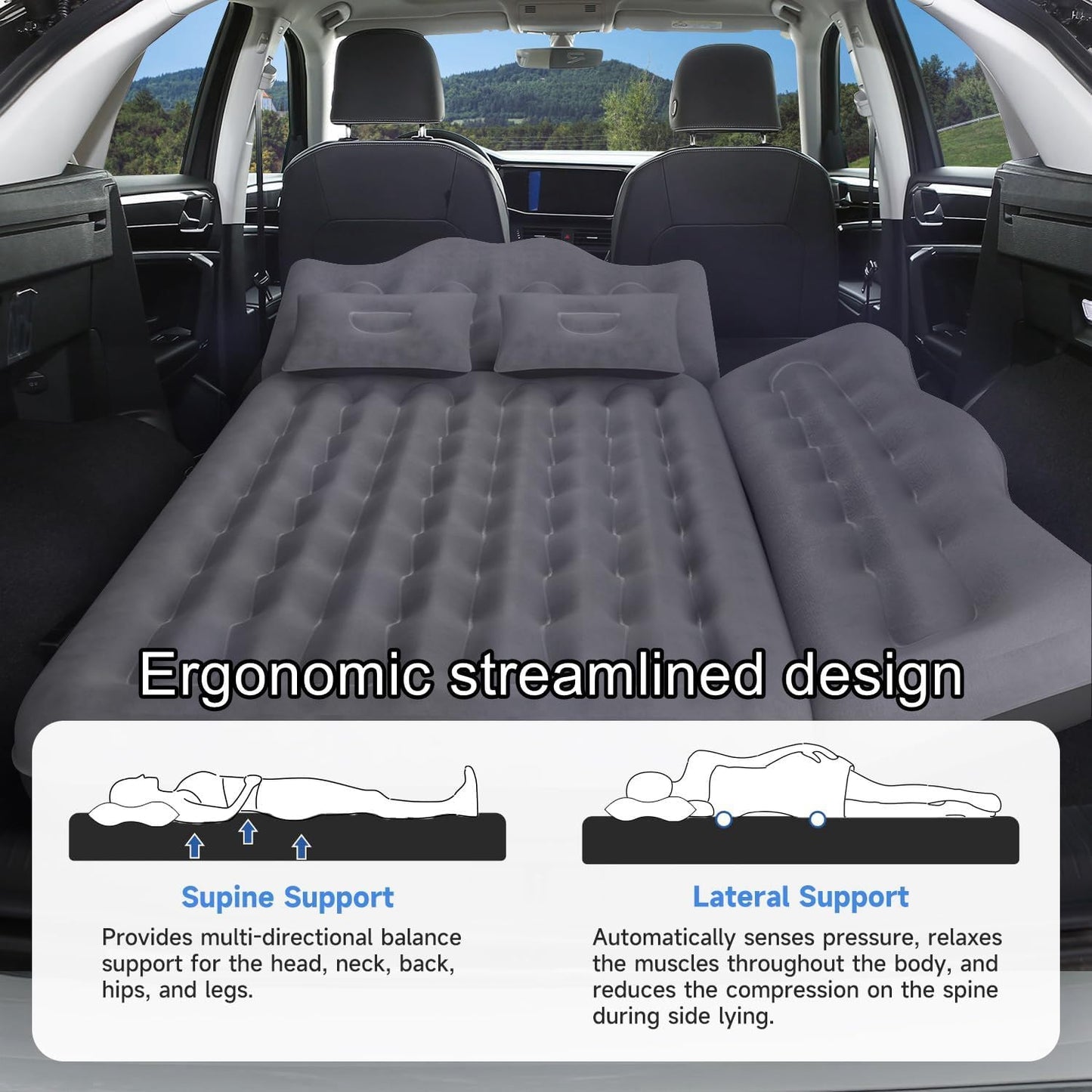 Car Air Mattress Inflatable SUV Truck Air Mattress Back Seat