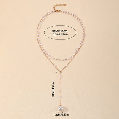 Pearl Double Layer Twin Pearl Necklace Jewelry Gym From House