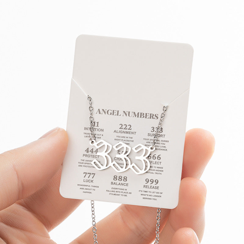 Women's New Angel Lucky Digital Pendant Necklace