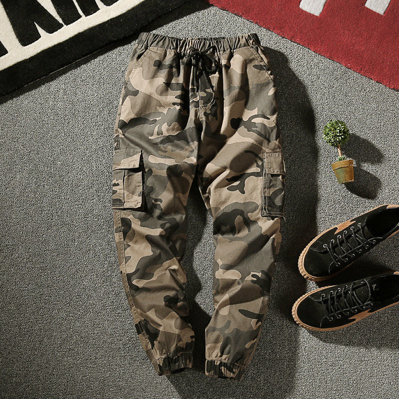 Mens Casual Fashion Loose Legged Camouflage Pants