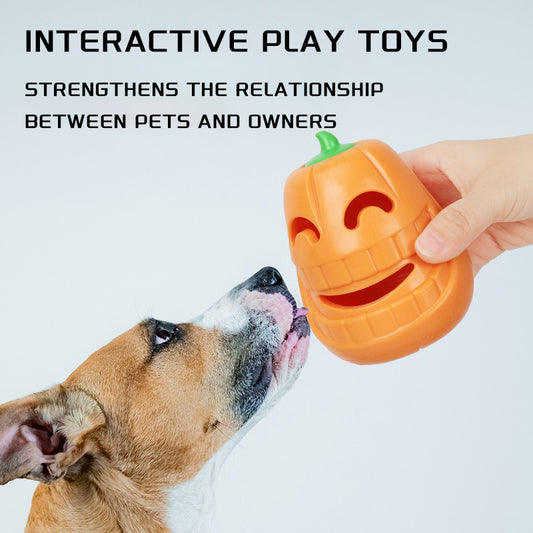 Interactive Dog Chew Toy Halloween Pumpkin Shaped Pets Gym From House