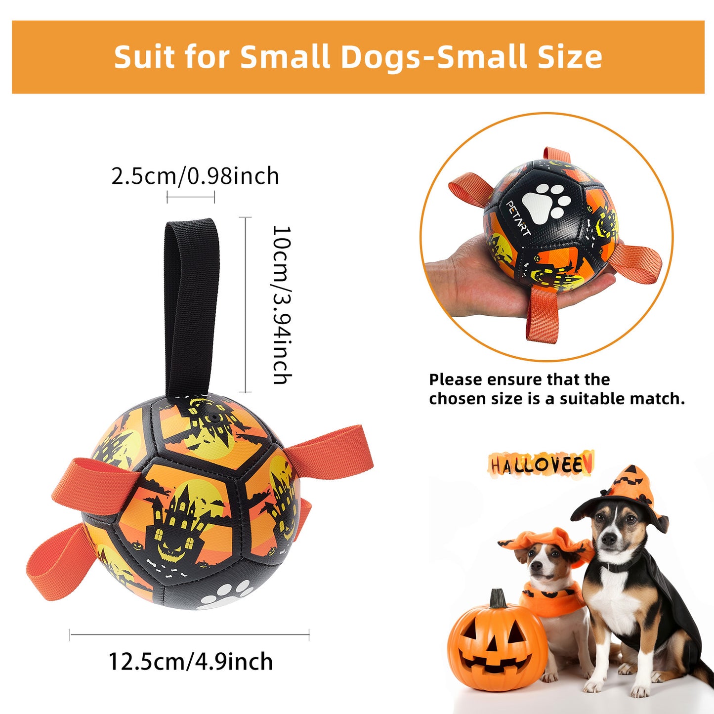 Interactive Dog Toys Dog Soccer Ball With Straps Pets dealsniper-net